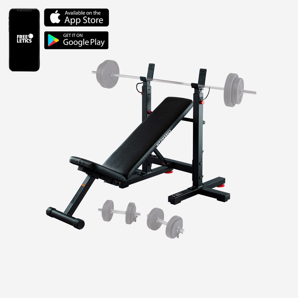 Banc de musculation avec chandelles pliables, inclinable - bench press fold
