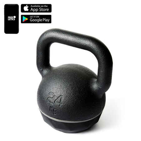Cast Iron Kettlebell with Rubber Base - 24 kg