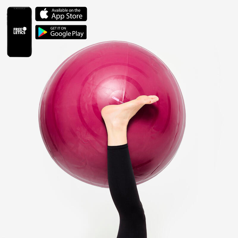 Gym ball taille 1 résistant 55 cm, rose