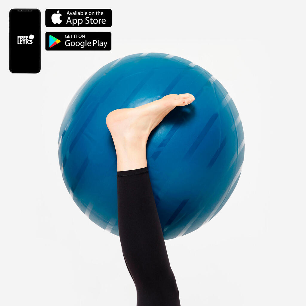 Gym ball taille 2 résistant 65 cm, bleu