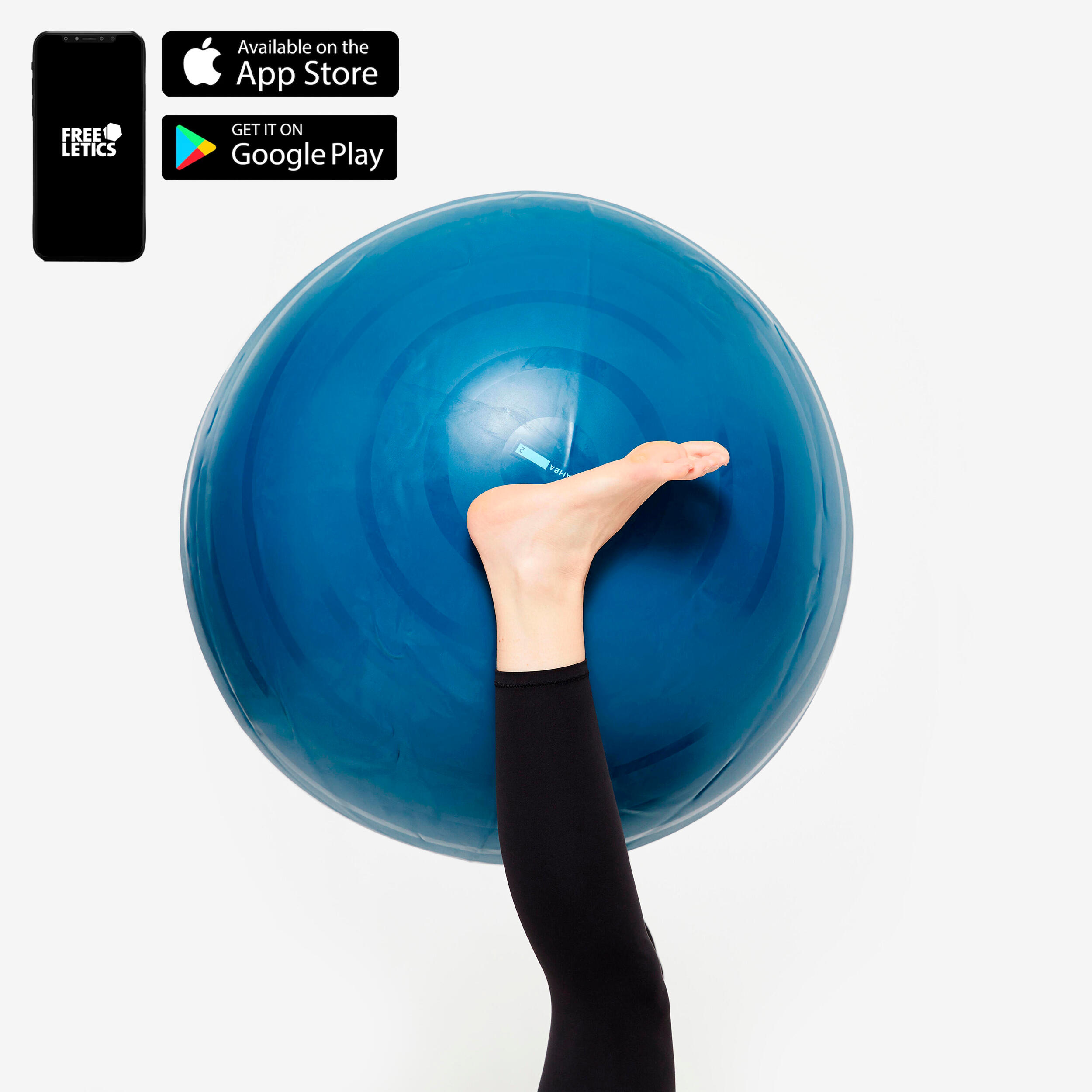 Size 3 (75 cm) Pilates Swiss Ball - Blue - DOMYOS