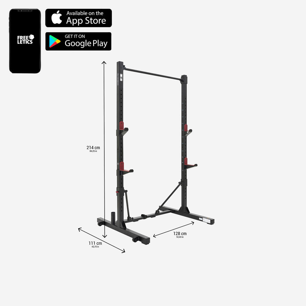 Fold-Down/Retractable Squat, Bench & Pull-Up Weight Training Rack 500