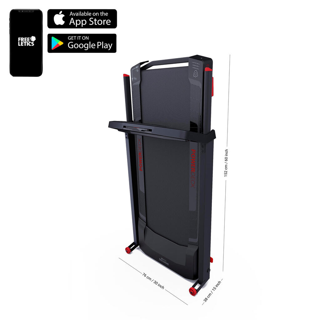 Tapis de course RUN100E, Compact et Connecté, 14 km/h, 45x120 cm