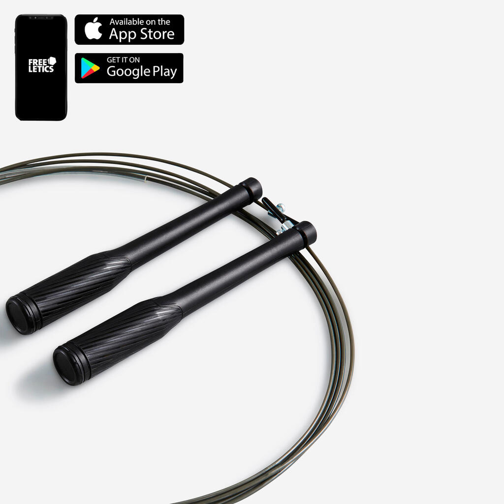 Corde à sauter de cross training vitesse - Speed rope noire
