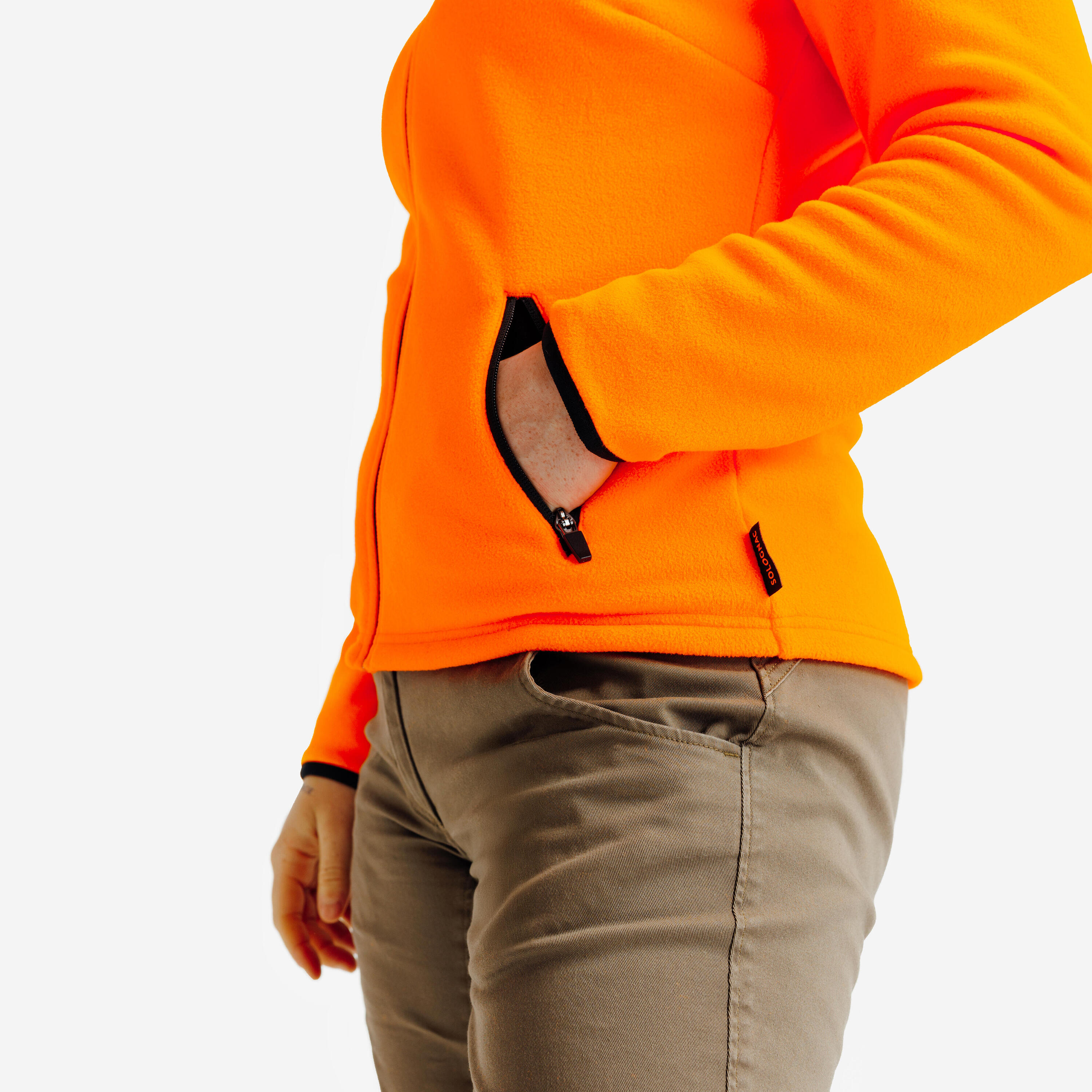 Polaire chasse femme 300 orange fluo 5/6