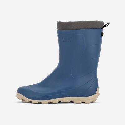 Regenlaarzen 100 voor heren/dames lichtgewicht warm gevoerd winter blauw