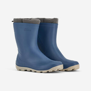 Botas De Agua y Lluvia Katiuskas Solognac 100 Azules Térmicas Forro Polar Ligera