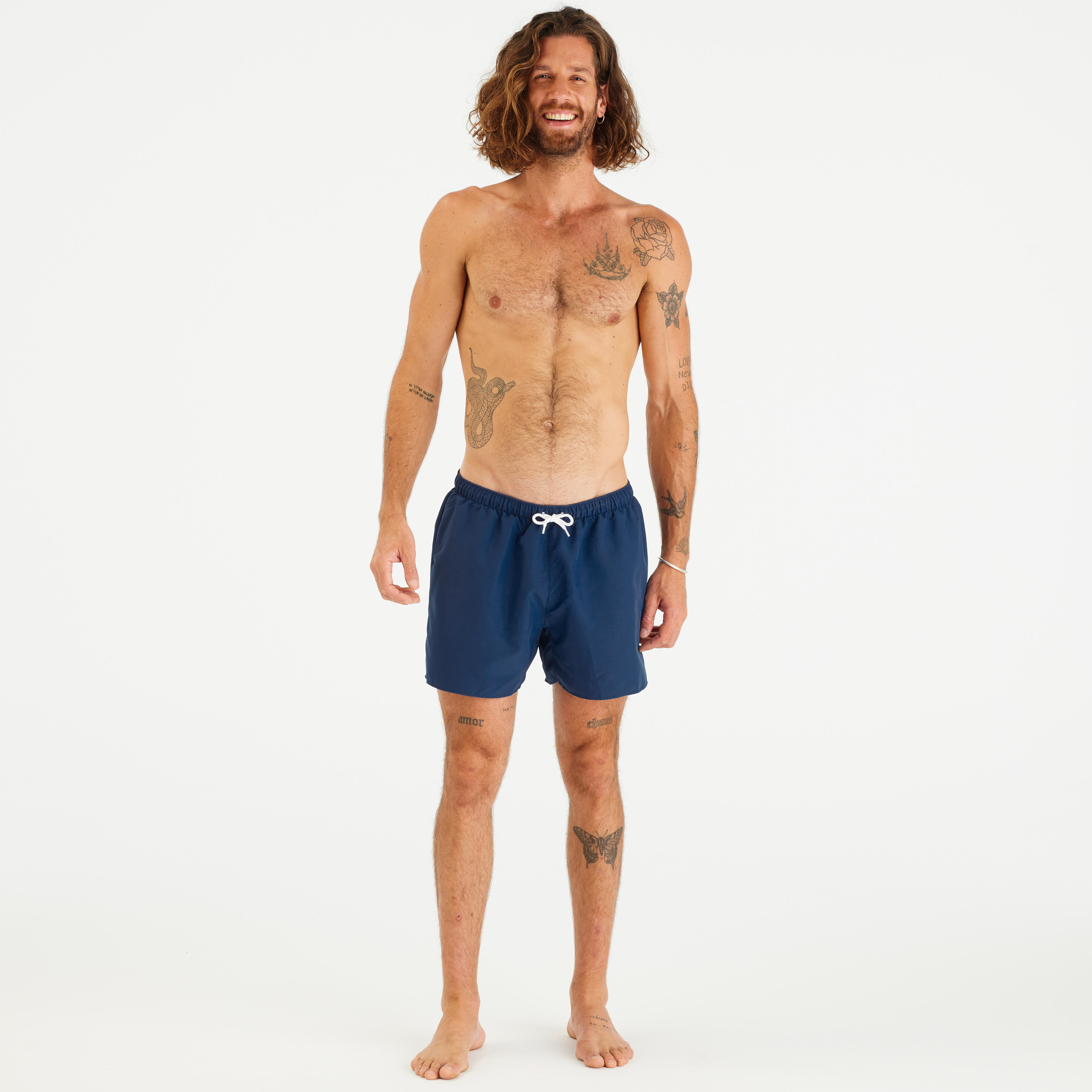 Men’s surfing swim shorts Navy Blue 100 - Hendaia-image-5