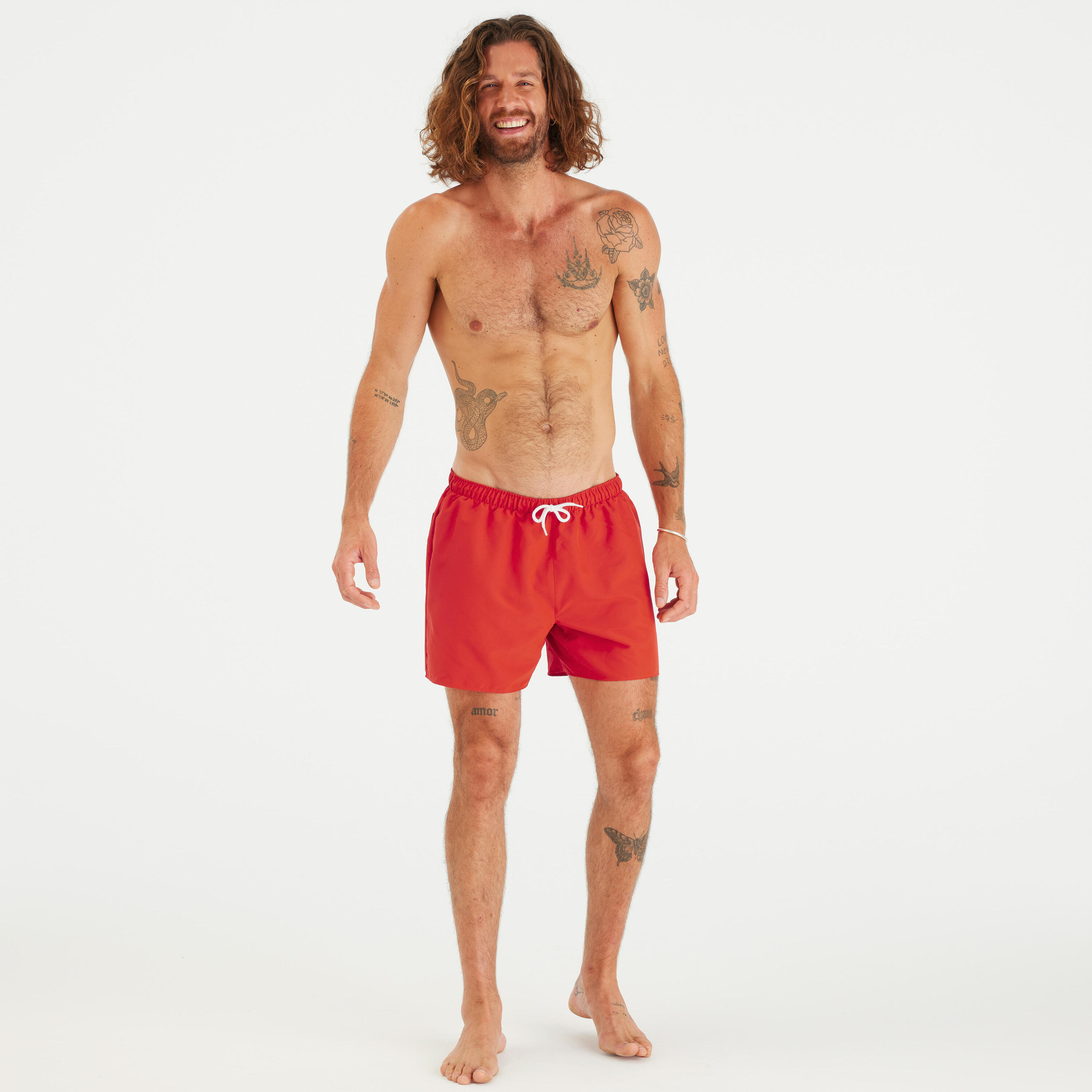 Boardshorts Herren kurz Hendaia MW 15" rot 2/6