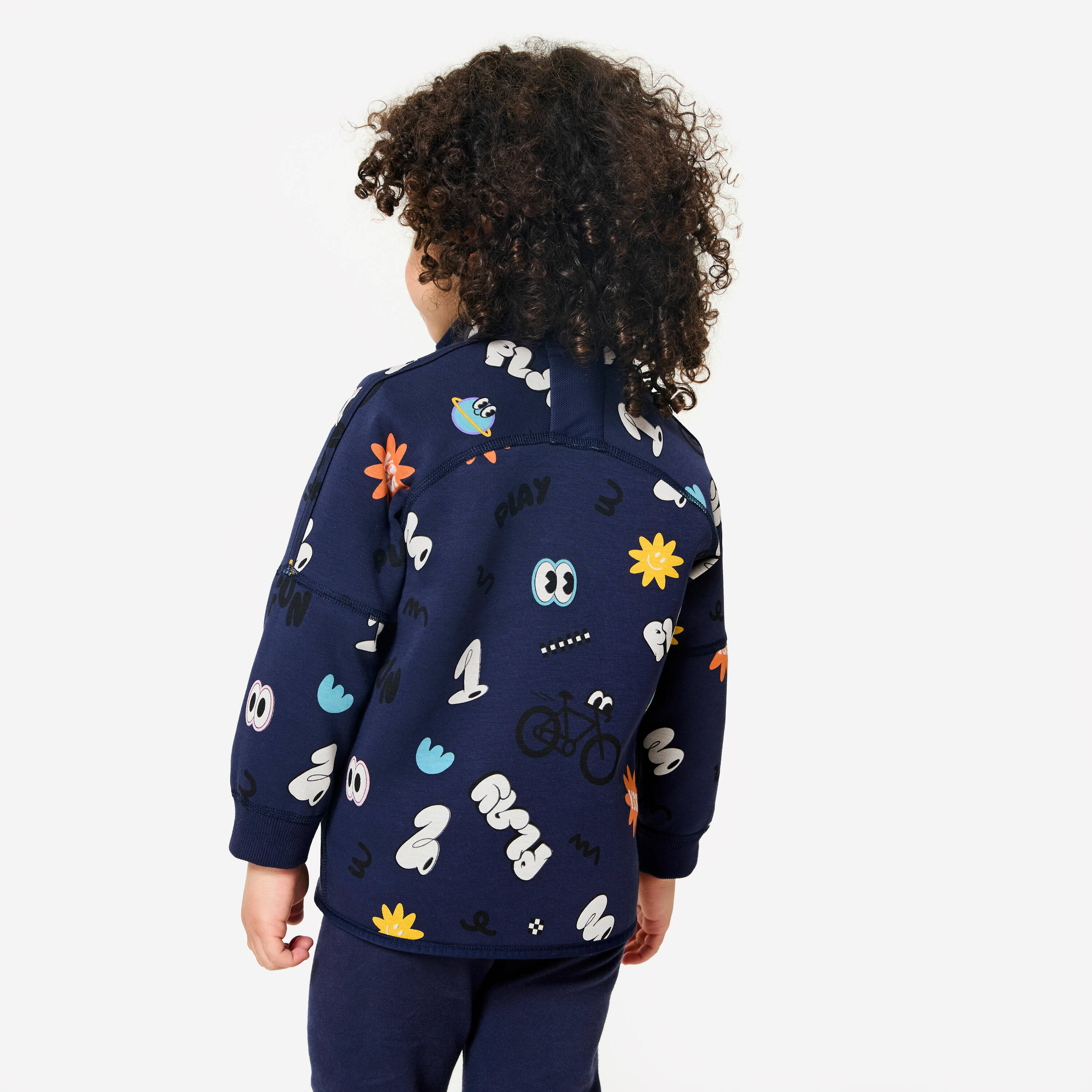 Kids' Unisex Reversible Zip-Up Jacket - Navy Blue -  4