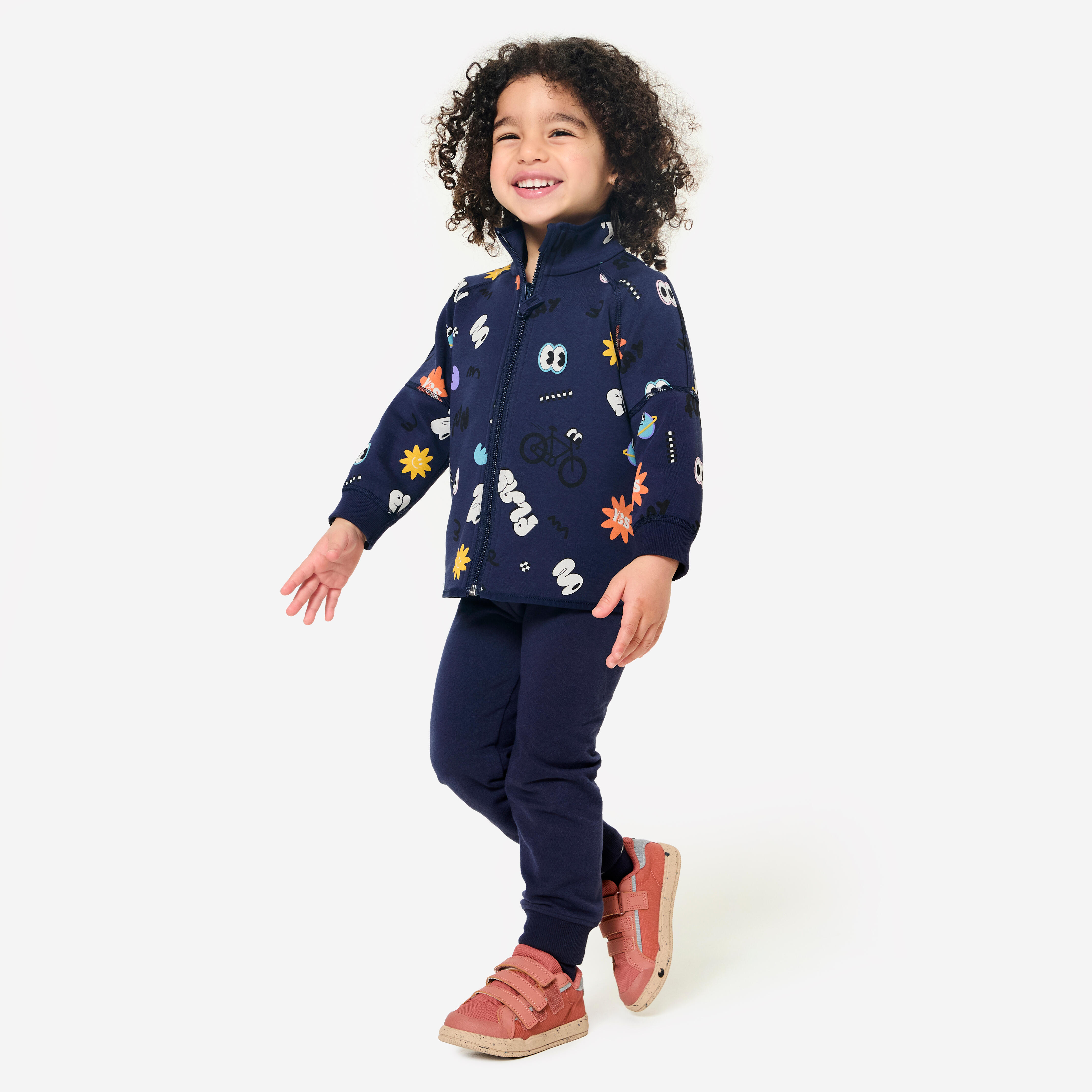 Kids' Unisex Reversible Zip-Up Jacket - Navy Blue