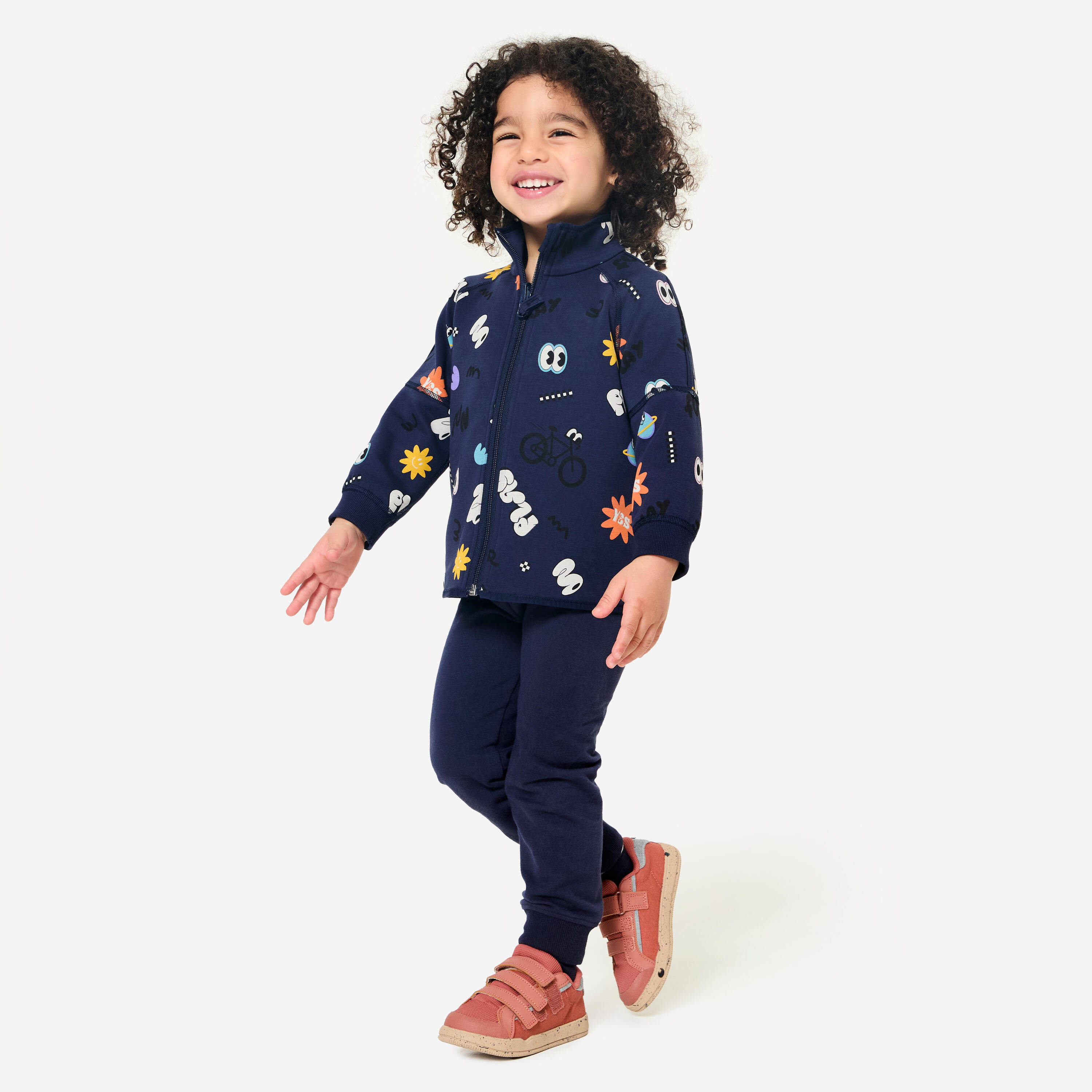 Kids' Unisex Reversible Zip-Up Jacket - Navy Blue -  2