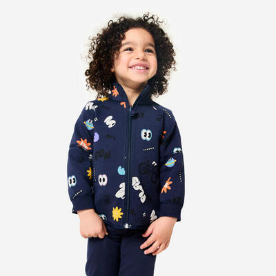 Felpa bambino ginnastica con zip traspirante reversibile rosa-stampata