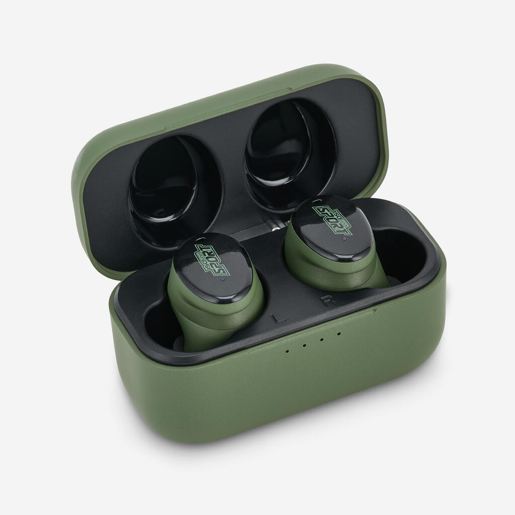 Caliber electronic hearing protection earplugs green