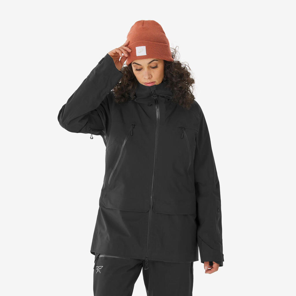 Women's Waterproof Freeride Ski Jacket FR900 - Black