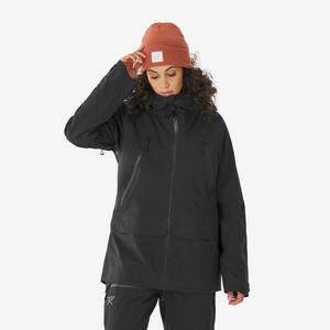 Chaqueta de esquí freeride impermeable mujer, FR900 Negro