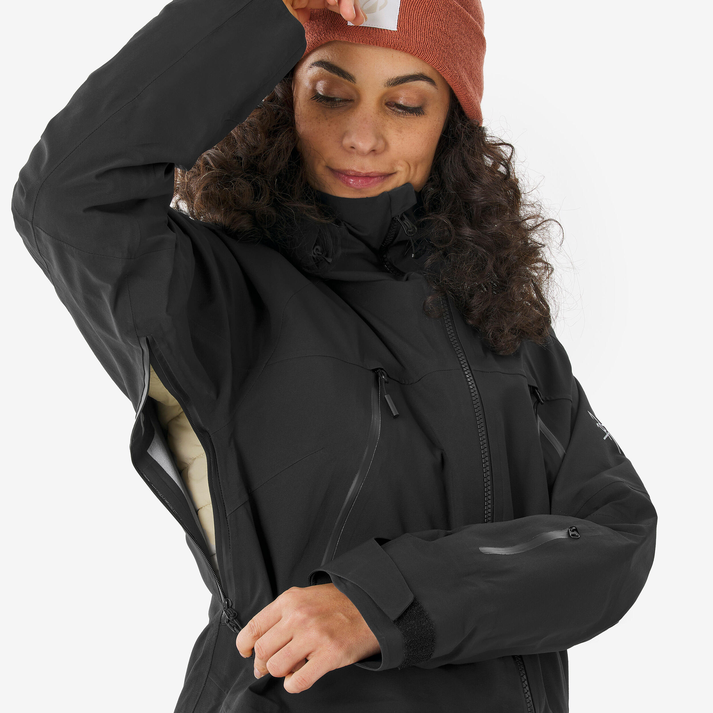 Women's Waterproof Freeride Ski Jacket FR900 - Black