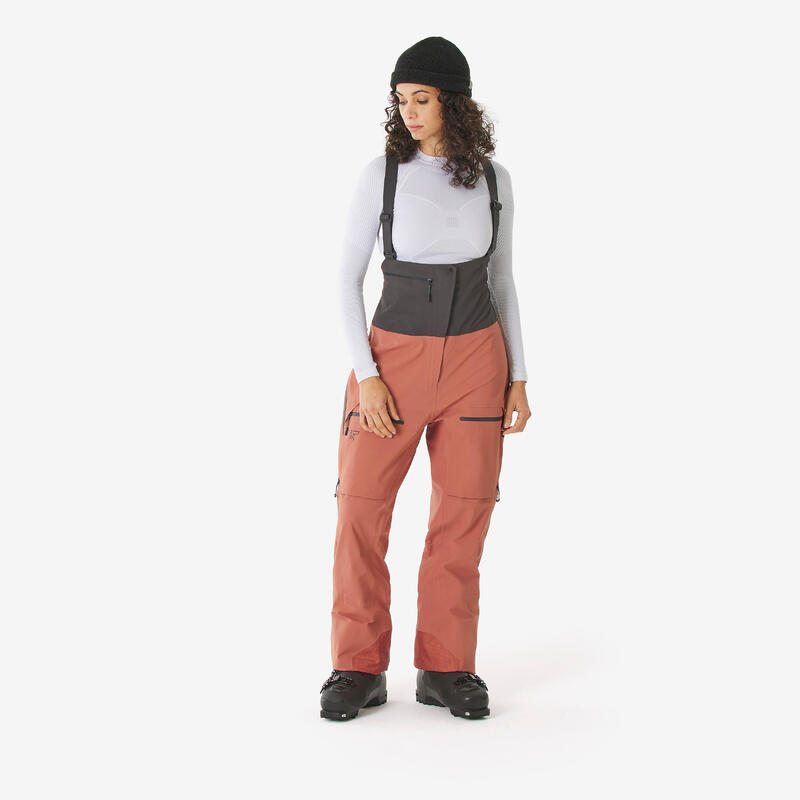 Pantalon de schi freeride impermeabil FR900 maro damă 
