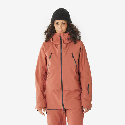 Waterdichte freeride ski-jas voor dames FR900 bruin