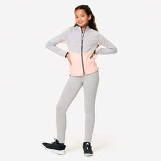 Kids' Synthetic Breathable Tracksuit S500 - Grey and Pink