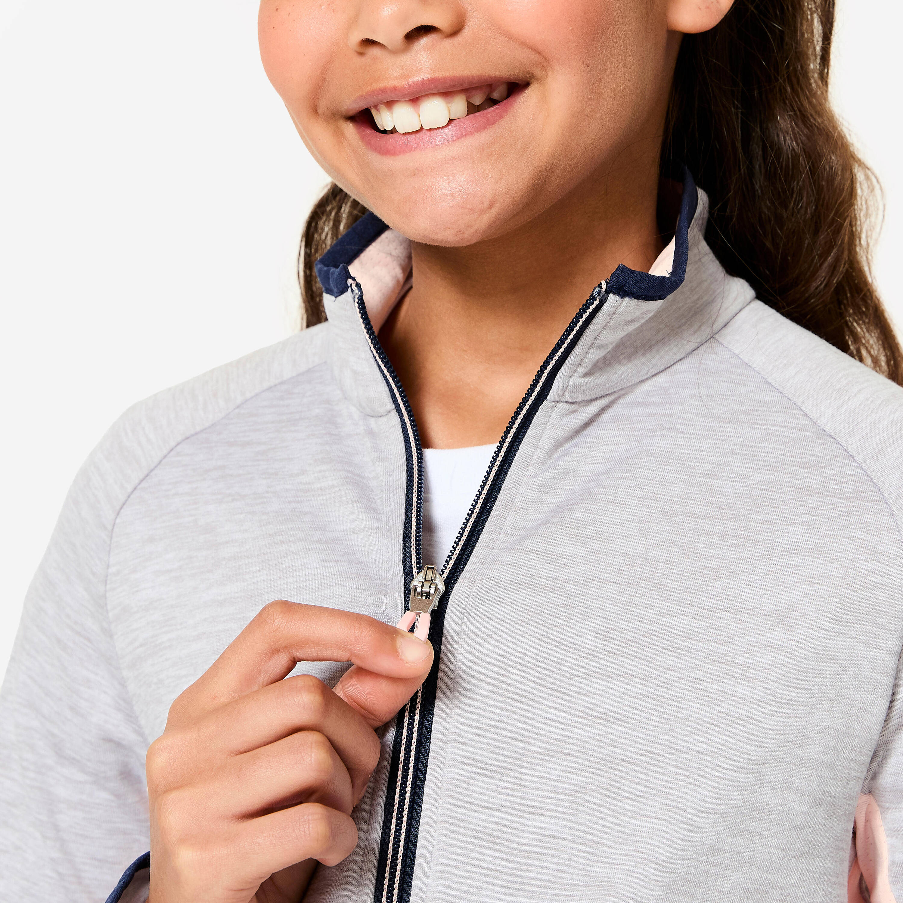 Kids' Synthetic Breathable Tracksuit S500 - Grey and Pink -  3