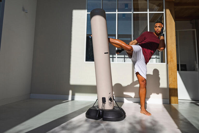 Black and beige Outshock free-standing boxing bag