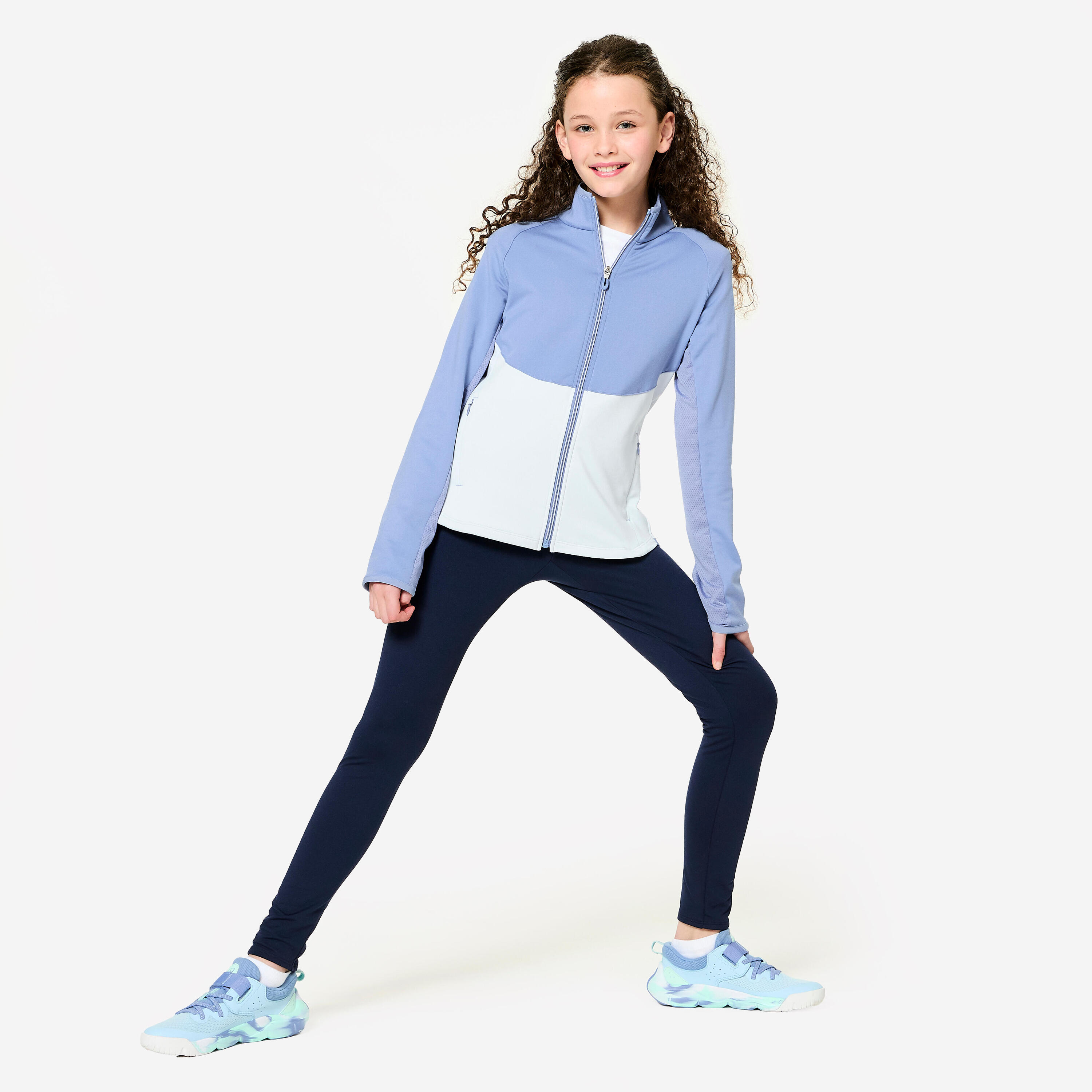 Legging multisport chaud et respirant fille, bleu 2/8