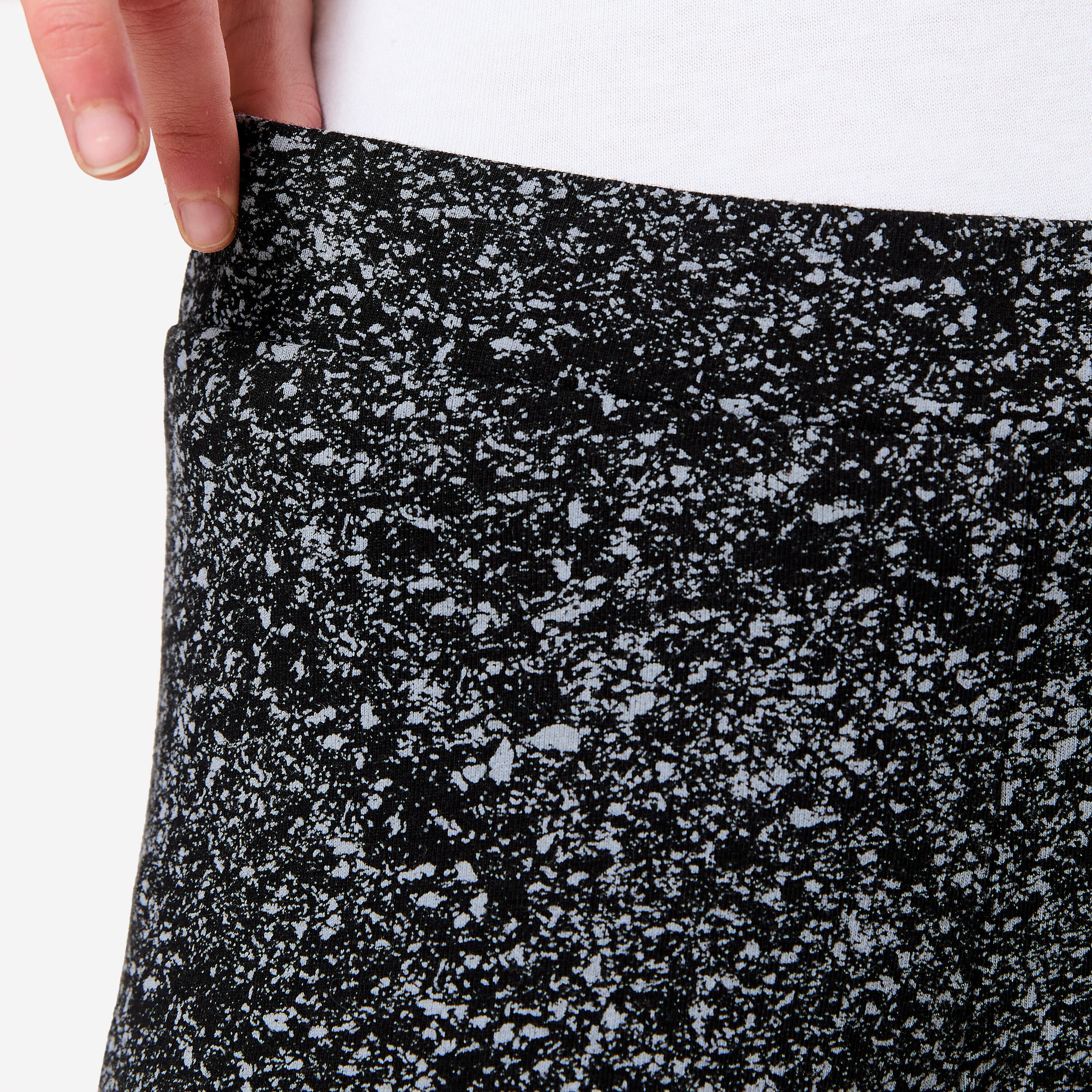 Legging coton fille, imprimé noir 5/7