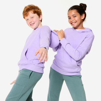 Felpa bambino ginnastica con cappuccio pesante lilla