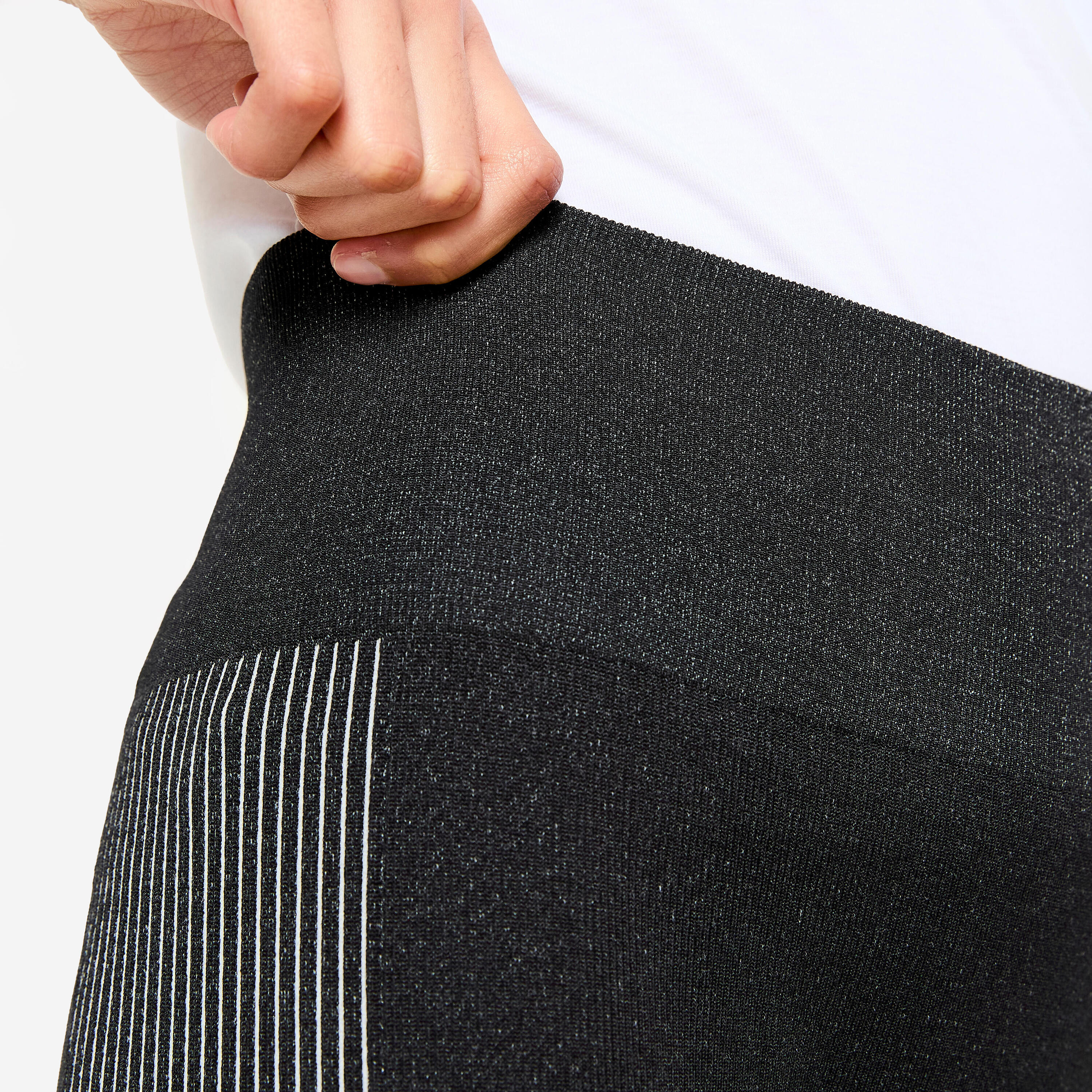 Legging de fitness sans couture fille, noir et blanc 5/5