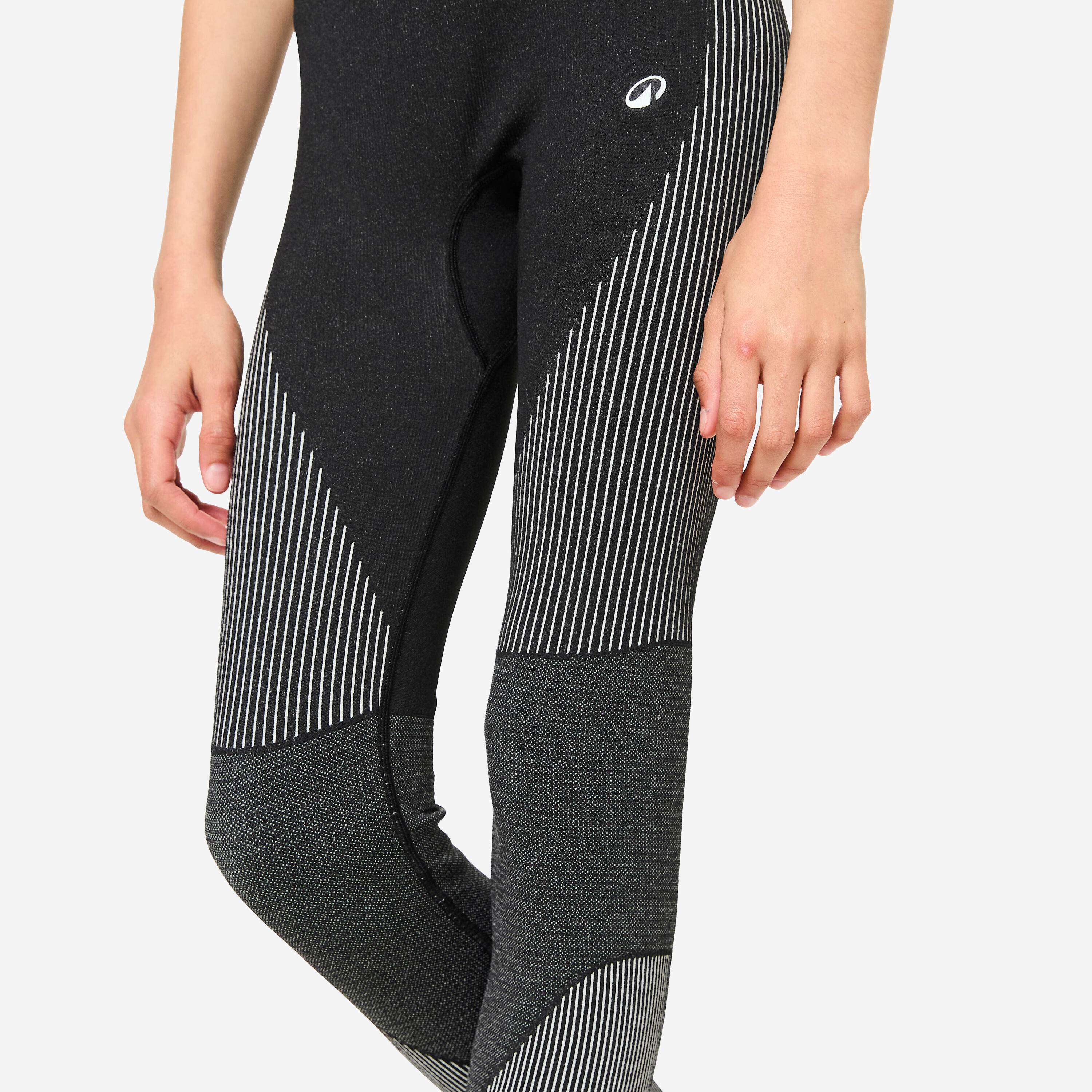 Legging de fitness sans couture fille, noir et blanc 3/5