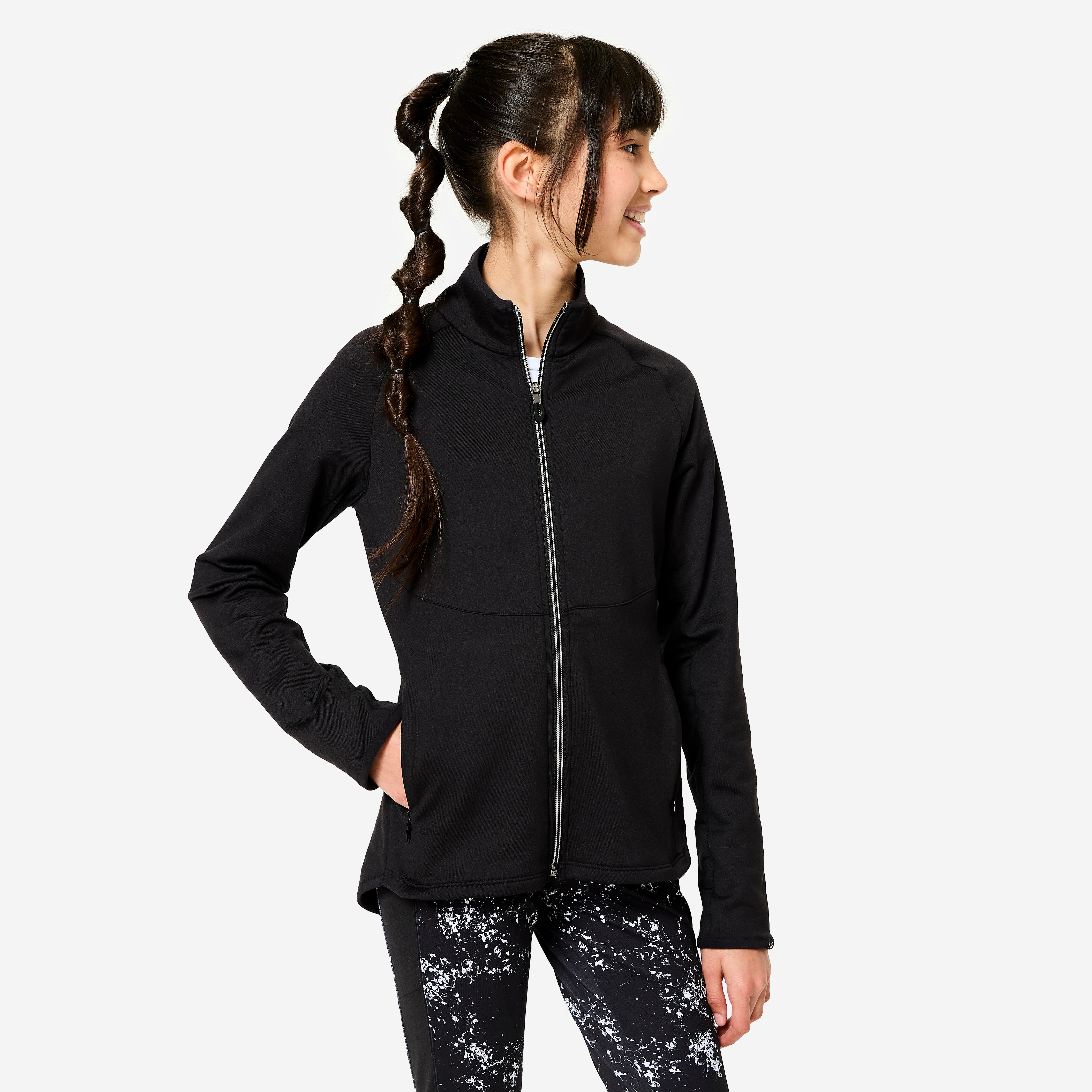 Decathlon Trainingsjacke Mädchen tailliert – schwarz | 03608392858444 Decathlon Trainingsjacke Mädchen tailliert – schwarz | 03608392858444