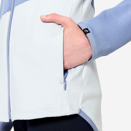 Кофта спортивна для дівчат приталена світло-блакитна/темно-синя