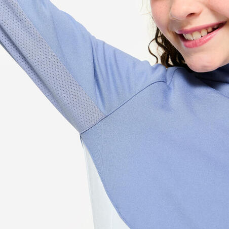 Кофта спортивна для дівчат приталена світло-блакитна/темно-синя