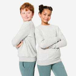 Sweat col rond mixte, chaud enfant, gris clair