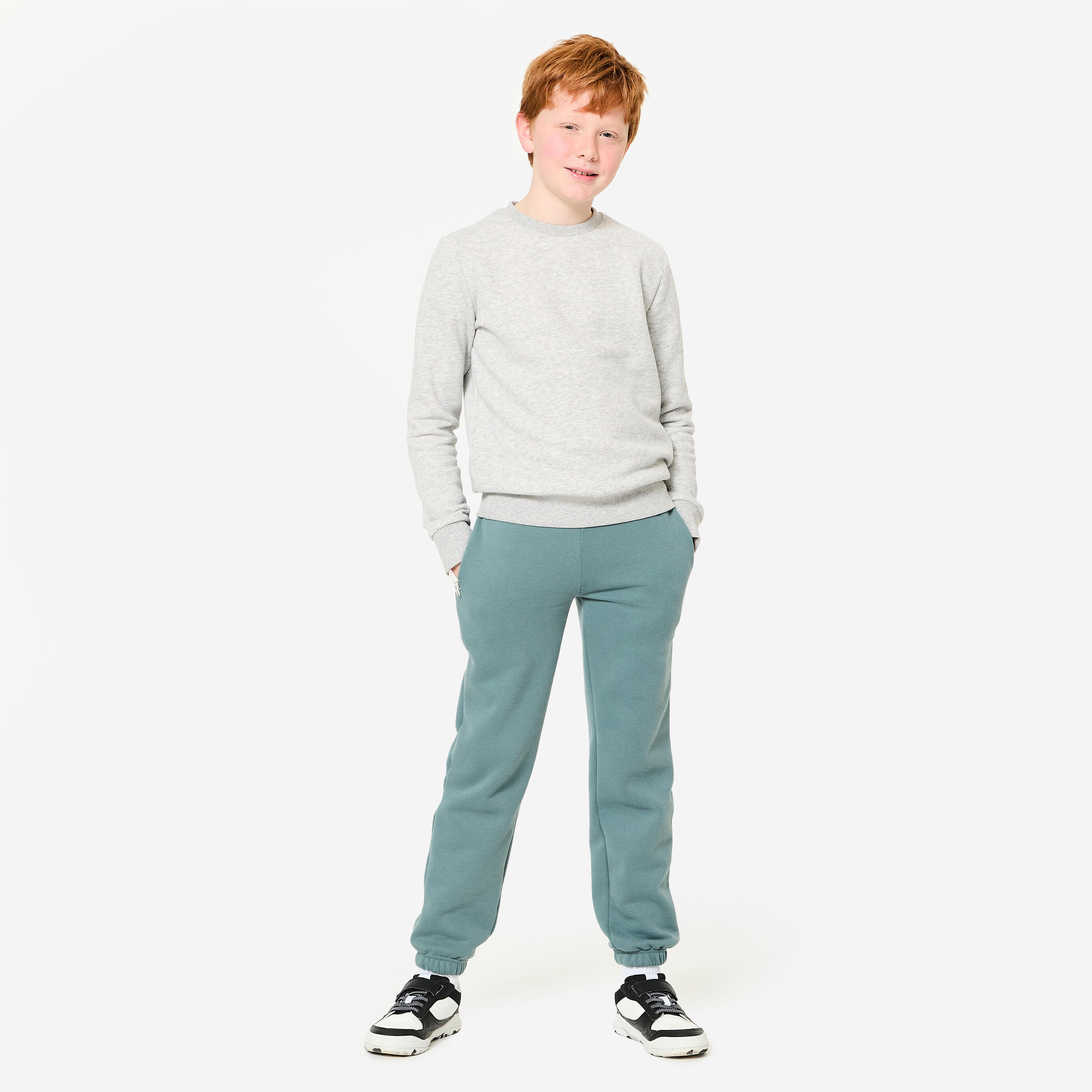 Warmes Sweatshirt mit Rundhals, Kinder, hellgrau 2/5