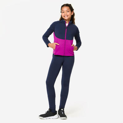 Ademend trainingspak voor kinderen blauw/paars