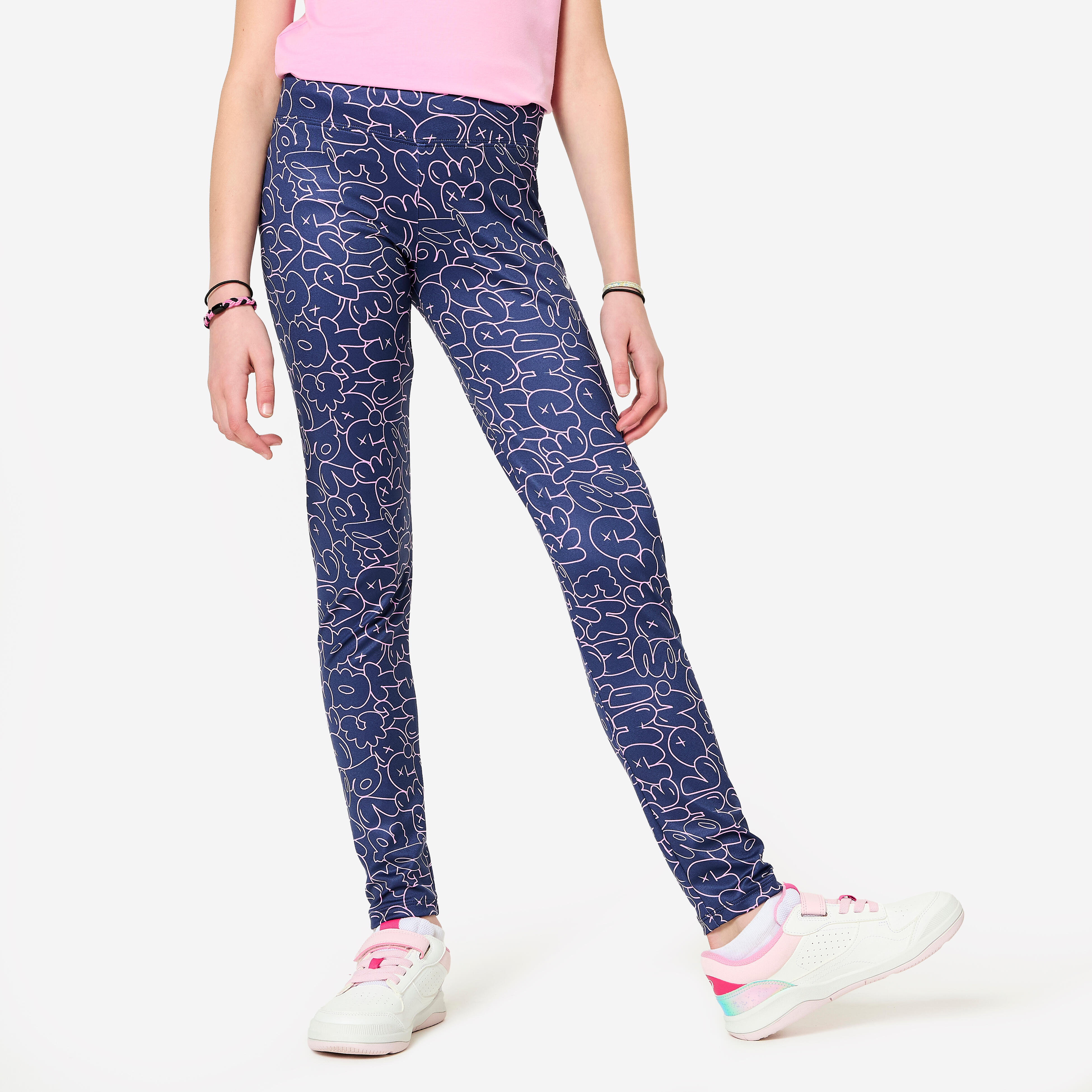 Decathlon Leggings Mädchen atmungsaktiv – marineblau bedruckt | 03608393102300 Decathlon Leggings Mädchen atmungsaktiv – marineblau bedruckt | 03608393102300