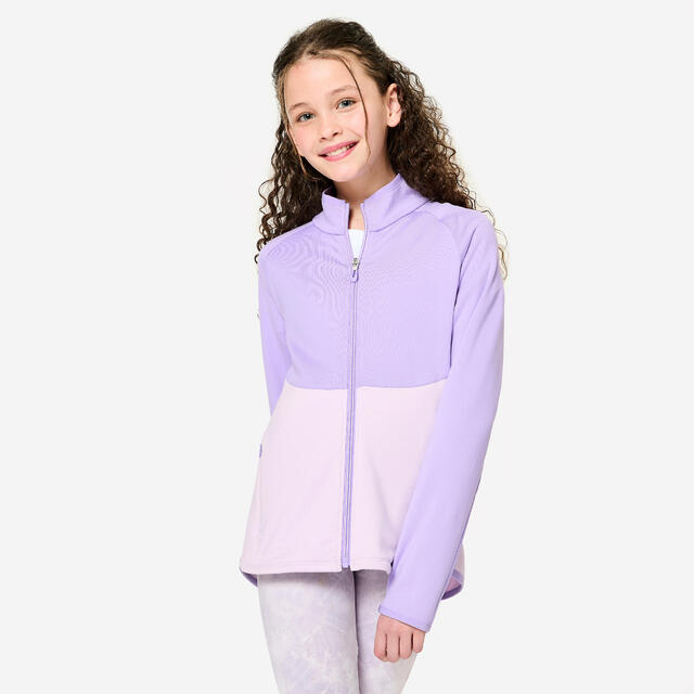 Trainingsjacke Mädchen tailliert - helllila/dunkellila