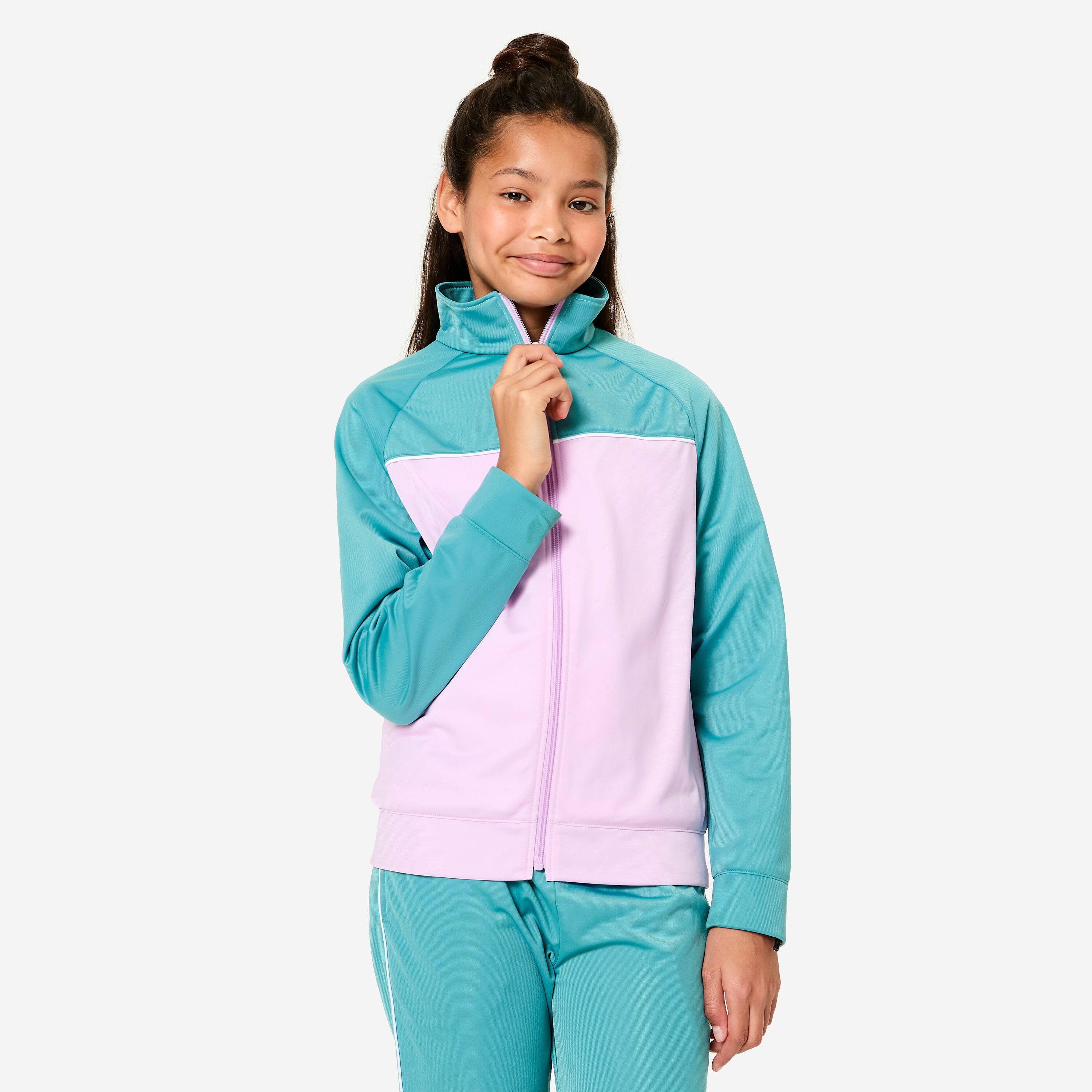 Girls' Breathable Tracksuit - Blue/Pink -  3
