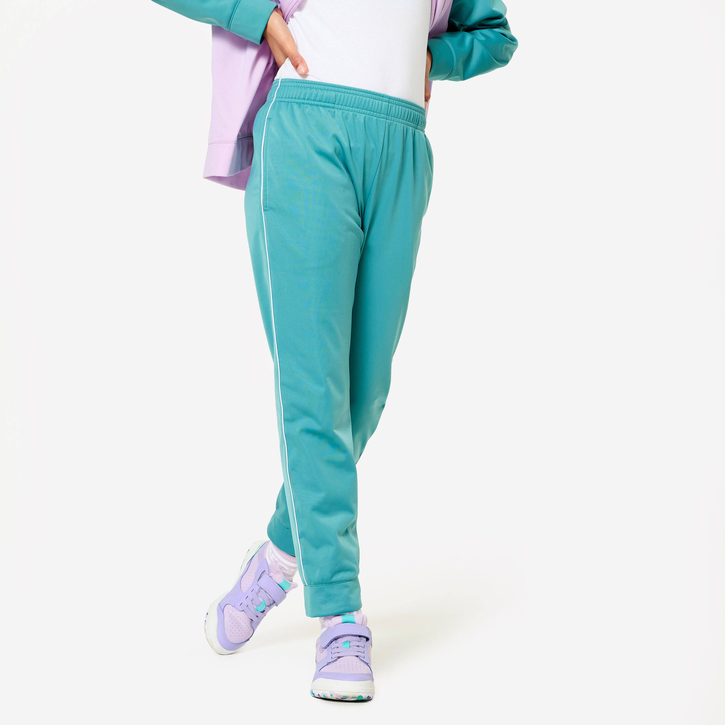 Girls' Breathable Tracksuit - Blue/Pink -  4