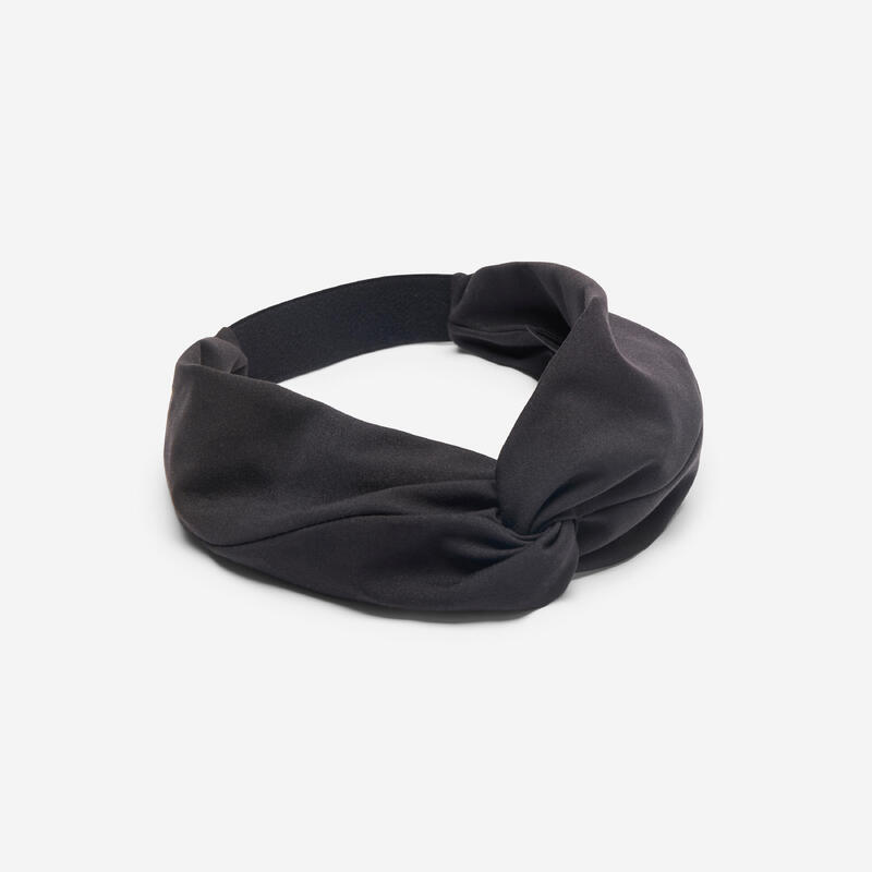 Bandeau fitness cardio training femme noir avec élastique