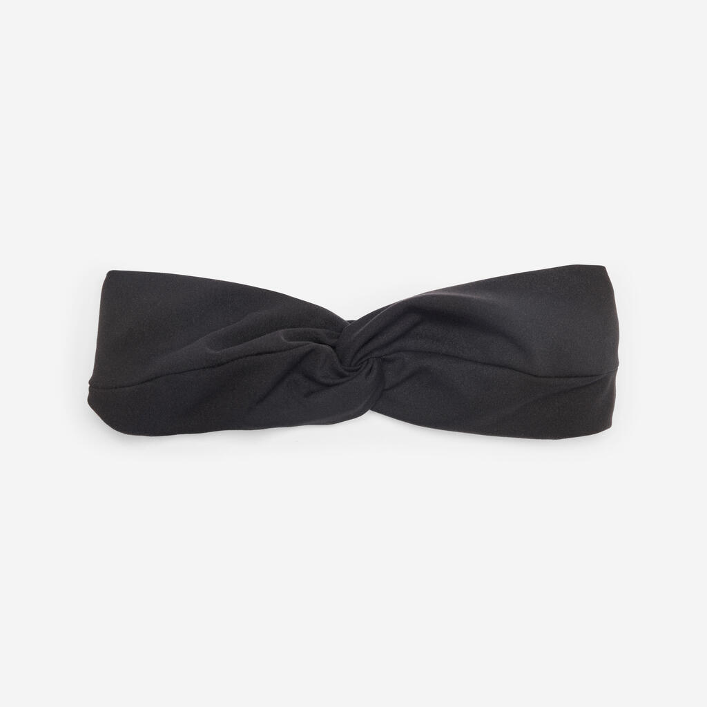 Bandeau fitness cardio training femme noir avec élastique
