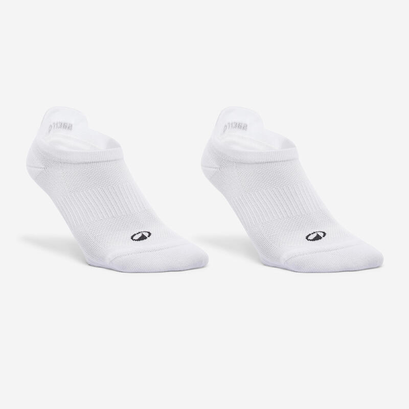 Set 2 perechi șosete scurte Fitness Alb