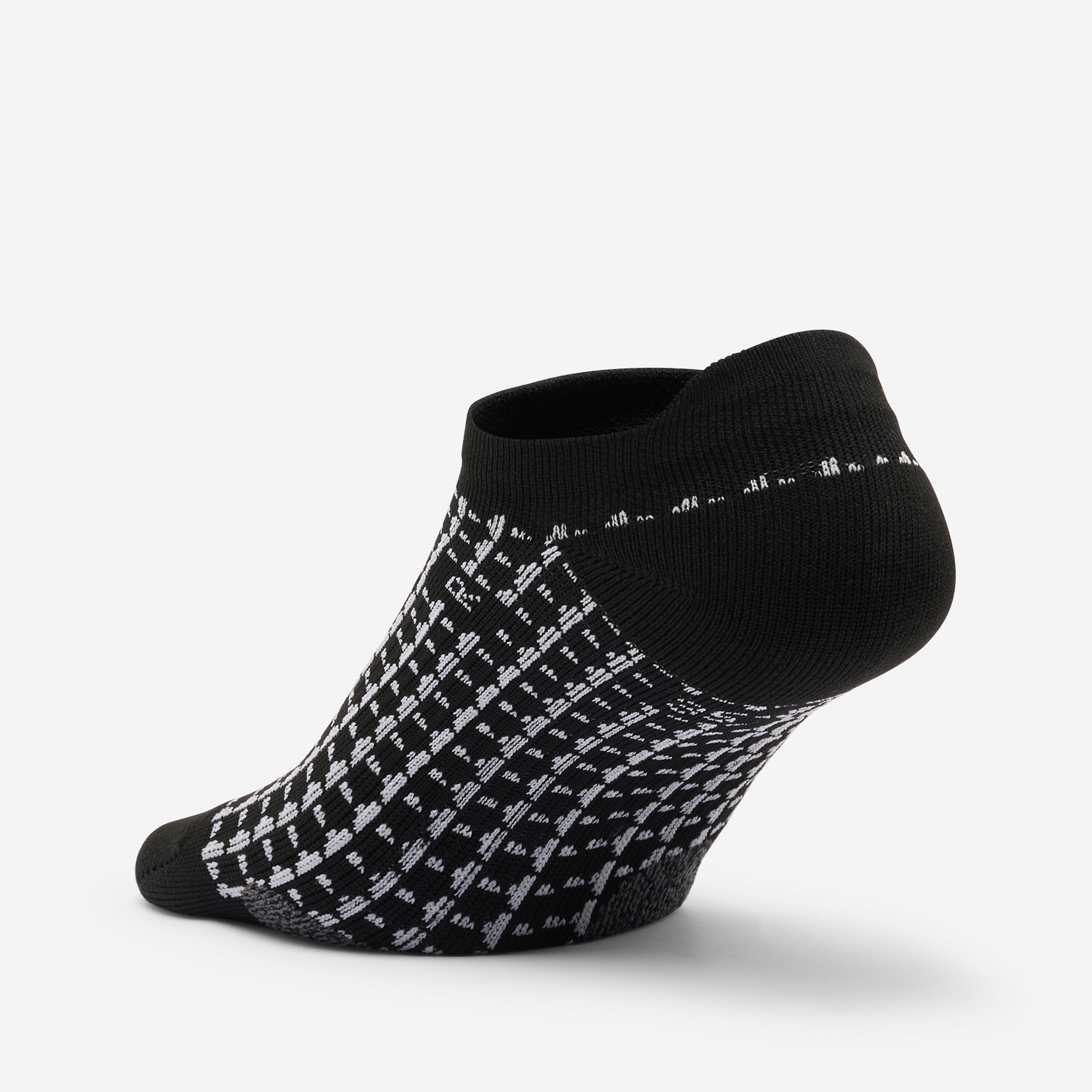 Women's Invisible Socks x 3 - Black & White 5/5