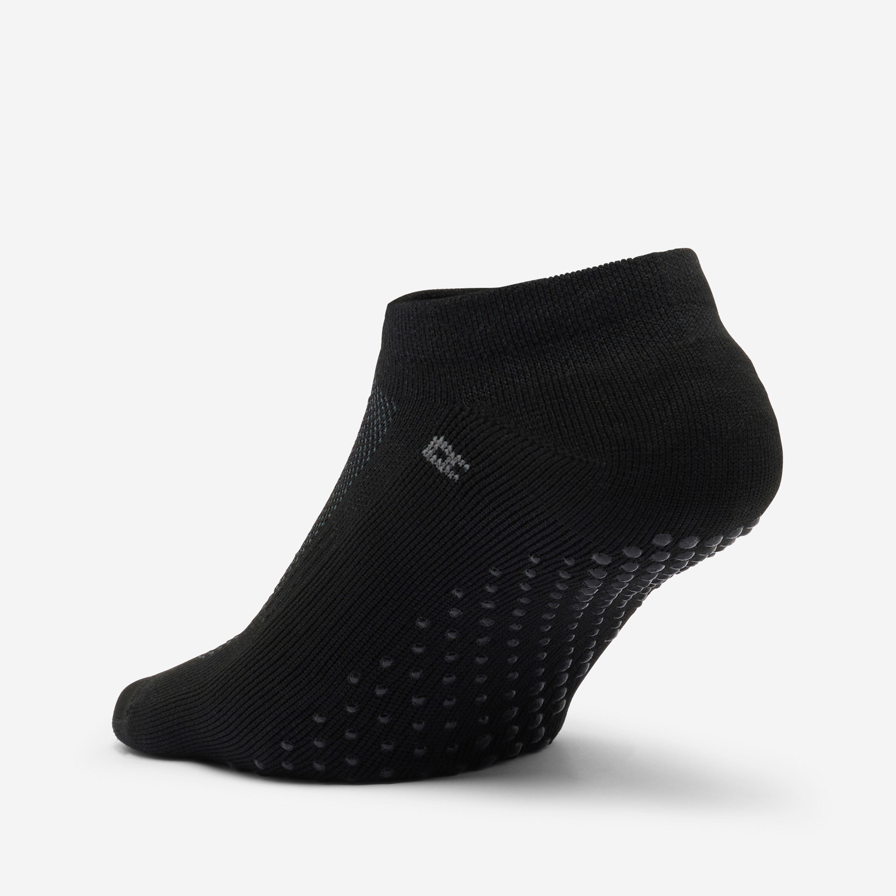 Women's Non-Slip Fitness Socks 500 - Black 4/4