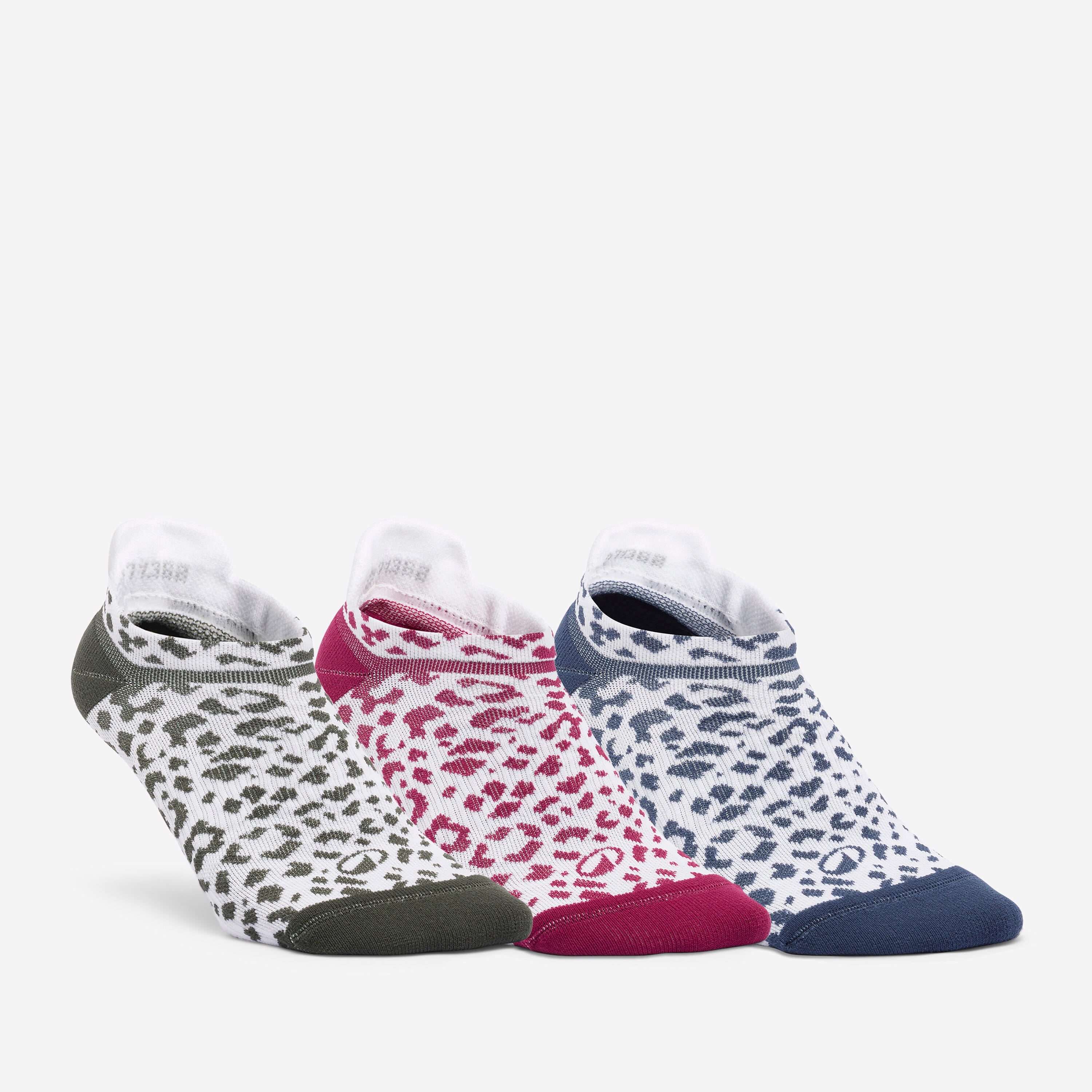 Șosete 3 perechi șosete scurt de fitness leopard, damă