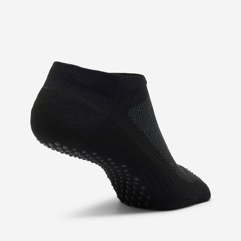 Black Domyos women's non-slip fitness socks 500