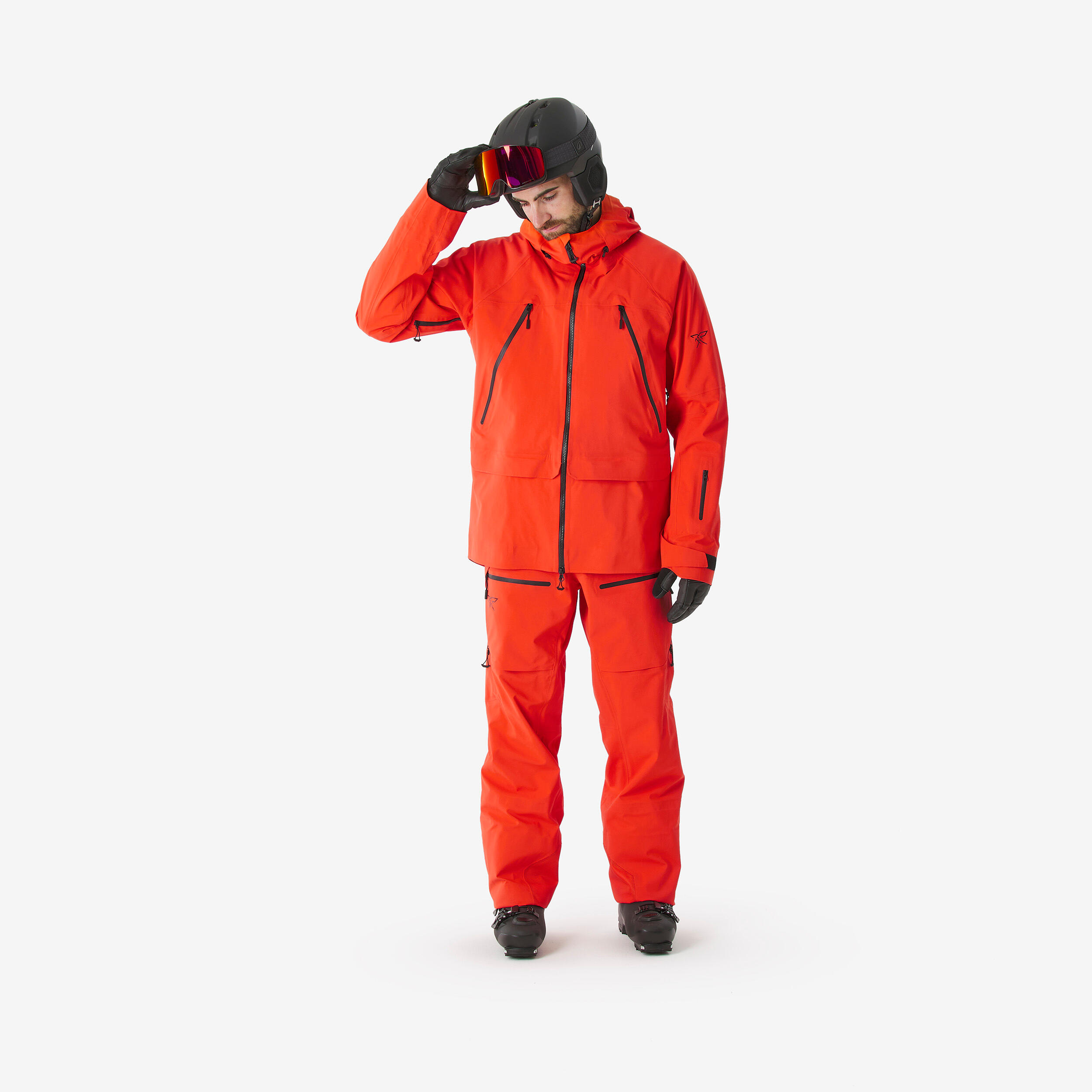 Men’s waterproof Freeride ski jacket, FR900 - Orange
