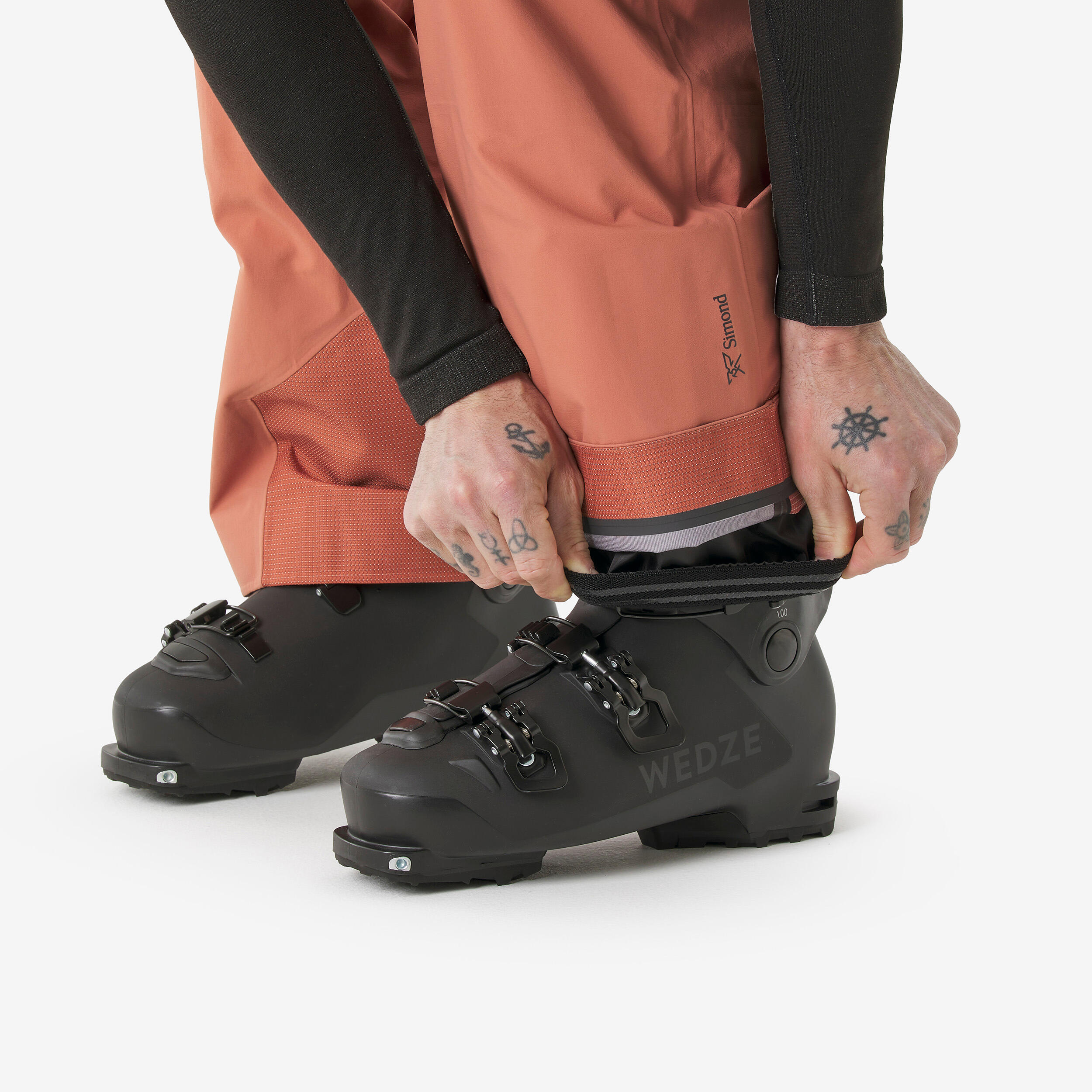 Men’s Waterproof Freeride Ski Trousers, FR900 - Brown